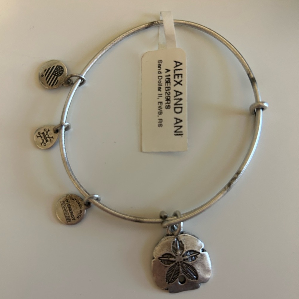 Alex and Ani - Sand Dollar II Charm Bangle Silver, Stackable, NWT